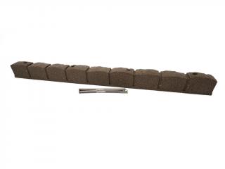 Kerti szegély római kőbarna 120 cm, gumi (szegekkel együtt)