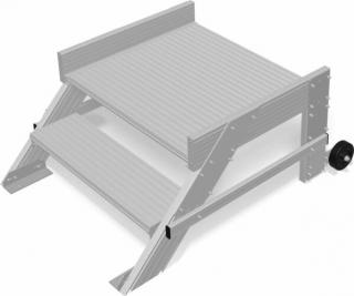 Krause - Gurítható lépcső dobogóval (könnyűfém), 800 mm munkamagasság 2,4 m - 810373