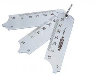 Hegesztés varratmérő ellenőrző idomszer 3 lemezes készlet 0-50/1 mm - Insize