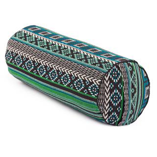 Bodhi Bolster ETHNO kollekció, tönköly béléssel, 100% pamut 65 x 23 cm Szín: Jacquard zöld - fehér - fekete