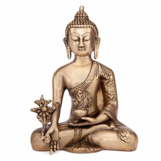 Bodhi Buddha sárgaréz szobor 18 cm