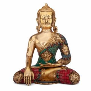 Bodhi Buddha sárgaréz szobor 30 cm