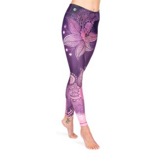 Bodhi Niyama Purple Blossom jóga és fitnesz nadrág Méret: XS