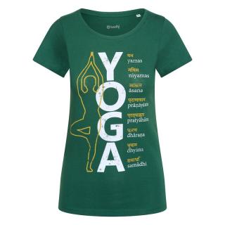 Bodhi Yoga Women Shirt 8 LIMBS női póló (sötétzöld) Méret: S