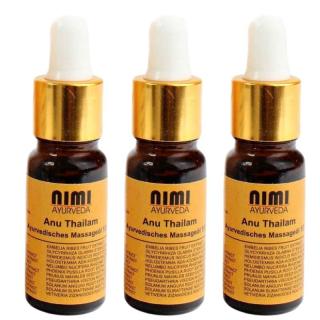 Nimi Ayurveda Anu Thailam orrolaj orrtisztítási technikákhoz 3 x 10 ml-es készlet