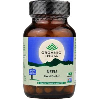 Organic India Neem - baktériumok, vírus és bőrproblémák ellen, kapszula formájában - 60 db