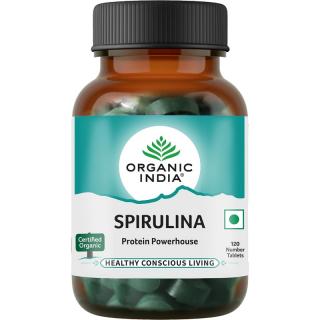 Organic India Spirulina tabletta 120 db természetes fehérjeforrás