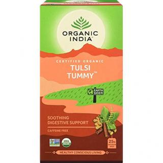 Organic India Tulsi Tummy adagolt tea emésztés és gyomor, 25 tasak (25 x 1,8 g)