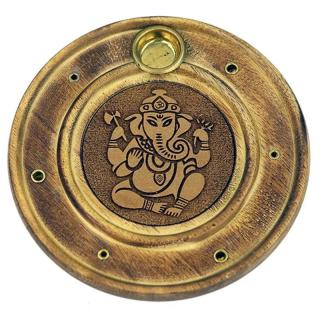 Phoenix állvány különböző vastagságú füstölőkhöz, kerek, fa 9,5 cm Típus: Ganesha