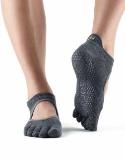 Toesox Fulltoe Bellarina Grip csúszásgátló zokni (Charcoal) Méret: M 39-42,5