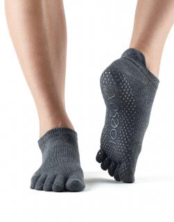 ToeSox Fulltoe Low Rise csúszásmentes zokni Szénszürke Méret: L 43-45