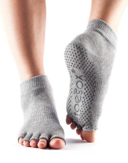 Toesox Halftoe Ankle Grip csúszásgátló zokni Hamvasszürke Méret: XL 45+