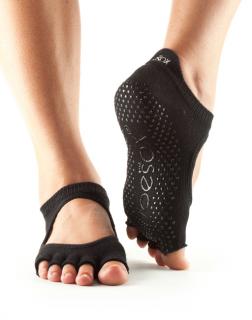 Toesox Halftoe Bellarina Grip csúszásgátló zokni (fekete) Méret: M 39-42,5