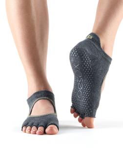 Toesox Halftoe Bellarina Grip csúszásgátló zokni (szén) Méret: M 39-42,5
