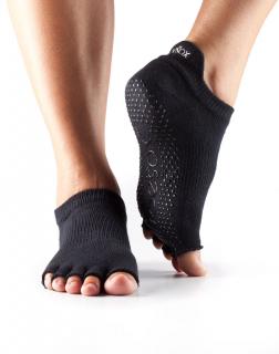 Toesox Halftoe Low rise Grip csúszásgátló fekete zokni (Black) Méret: L 43-45