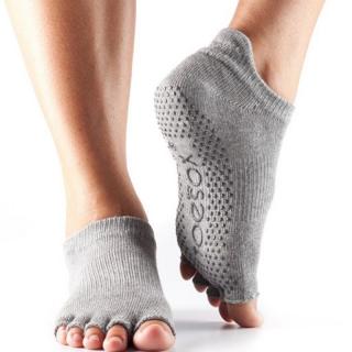 Toesox Halftoe Low rise Grip csúszásgátló zokni (Heather Grey) Méret: L 43-45
