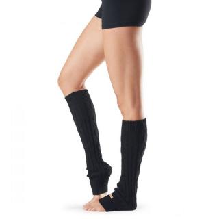 Toesox Legwarmers Knee High Black - nyitott lábmelegítő térdzokni