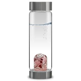 Vita Juwel Via Gem Watter Bottle üvegpalack féldrágakővel 500 ml Típus: Love Rózsakvarc