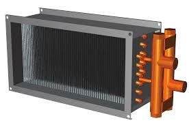 CWAR 600x300 melegvizes fűtőkalorifer négyszög légcsatornába 2 csősoros