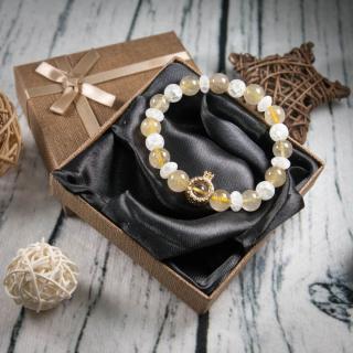 Aranyozott Pandora korona charm karkötő, ajándék díszdobozzal