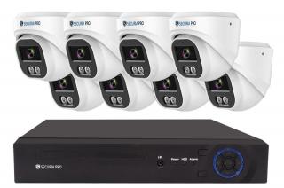 Securia Pro IP kamerarendszer NVR8CHV4S-W DOME smart, fehér Felvétel: 8 TB merevlemez