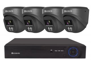 Securia Pro kamera rendszer NVR4CHV8S-B DOME smart, fekete Felvétel: merevlemez nélkül