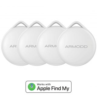 4 db-os ARMODD iTag szett féher (AirTag alternatíva) Apple Find My (Lokátor) támogatással