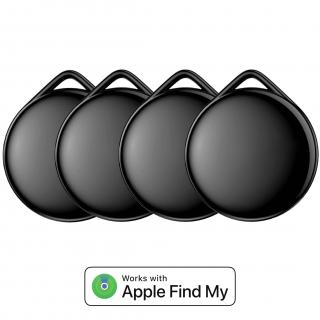 4 db-os ARMODD iTag szett fekete logó nélkül (AirTag alternatíva) Apple Find My (Lokátor) támogatással