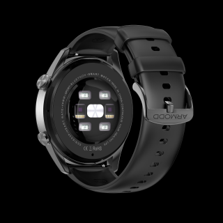 Szíj ARMODD Silentwatch 5 Pro szilikon fekete fekete csattal (22mm)