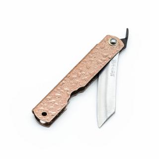NAGAO Higonokami japán összecsukható kés Yasuki Acélból, rézmarkolattal - 73 mm