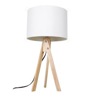 Asztali lámpa, fehér / natúr fa, LILA TYP 1