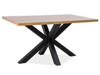 Étkezőasztal, fekete/tölgy, CROSS 150x90