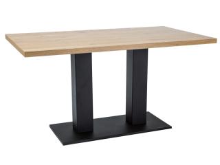 Étkezőasztal, fekete/tölgy, SAURON 150x90