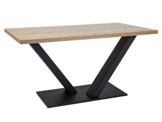 Étkezőasztal fekete/tölgy, VECTOR 150x90