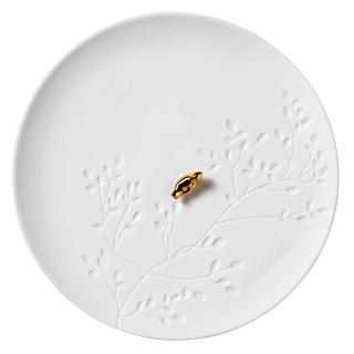 Fehér porcelán tányér BIRD PLATE
