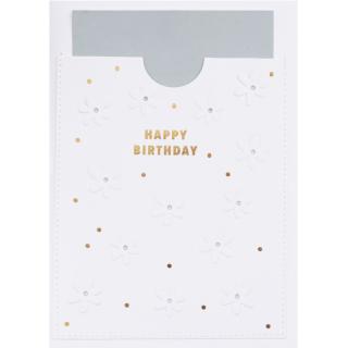 FLOWERS EMBOSSING CARD papír születésnapi üdvözlőlap