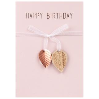 HAPPY BIRTHDAY rózsaszín papír születésnapi üdvözlőlap