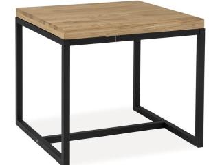Tárolóasztal, natúr tölgy / fekete, LORAS C 60x60