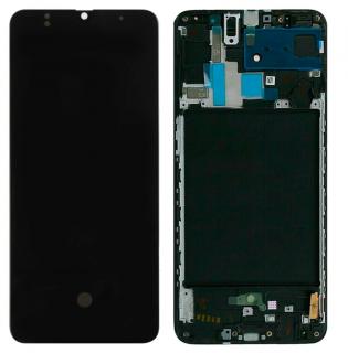 Oled képernyő Samsung Galaxy A70 (SM-705FN) + fekete érintőképernyő + Keret