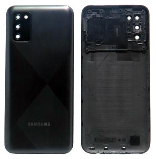 Samsung Galaxy A02s (SM-A025G) - Hátsó tok + fényképező tok, fekete színű (Black)