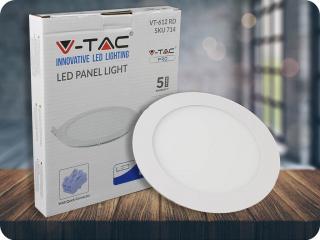 12W LED beépített panel tápegységgel, kerek (1000Lm), SAMSUNG chip, SAMSUNG chip Hideg fehér