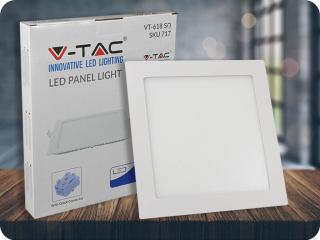 18W-os LED süllyesztett panel tápegységgel, négyzet alakú, 1500lm, samsung chip Hideg fehér