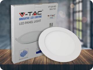 24W LED beépített panel tápegységgel, kerek (2000Lm), SAMSUNG chip, SAMSUNG chip Hideg fehér