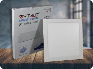 24W-os LED süllyesztett panel tápegységgel, négyzet alakú (2000Lm), SAMSUNG chip Meleg fehér