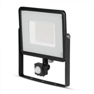 50W LED reflektor SMD érzékelővel, SAMSUNG chip, fekete színű Hideg fehér