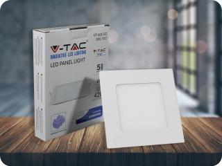 6W-os LED beépített panel tápegységgel, négyzet alakú (420lm), samsung chip Meleg fehér