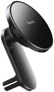 Baseus Big Energy autós telefontartó vezeték nélküli töltéssel 15W, iPhone 12-hez, fekete színben