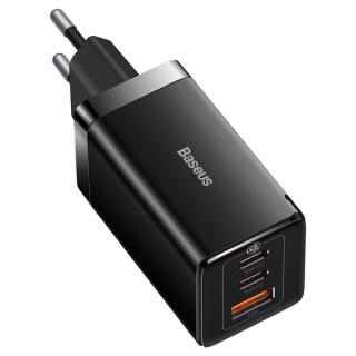 Baseus GaN5 Pro töltőadapter 2xUSB-C + USB, 65W, fekete [CCGP120201]
