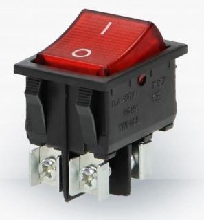 Billenőkapcsoló I / O piros négyzet háttérvilágítású 16A / 230V 21,5 mm x 28,5 mm x 30 mm [OR-AE-13179/B]