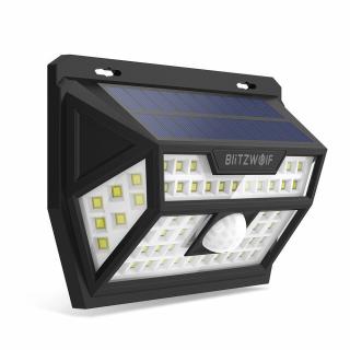BlitzWolf napelemes LED-es fali lámpa, 350lm, 8-10m érzékelés, 2200mAh, 120°, 6500K